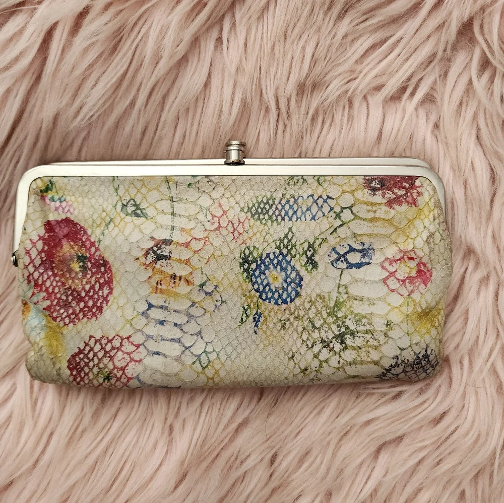 Hobo Lauren floral snake texture double frame wallet - Picture 15 of 15